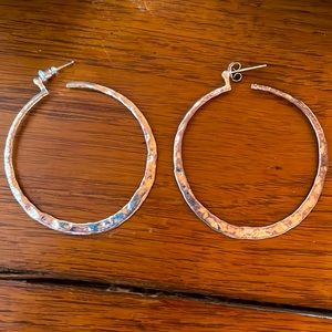 Silver tones hoops